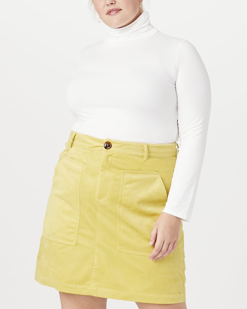 Front of plus size Becca Corduroy Mini Skirt by Vero Moda | Dia&Co | dia_product_style_image_id:145057